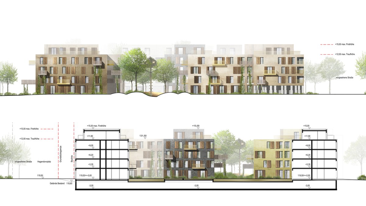 Werkstattverfahren Hagedornplatz / Reicker Straße 51 / Wettbewerb 1. Platz