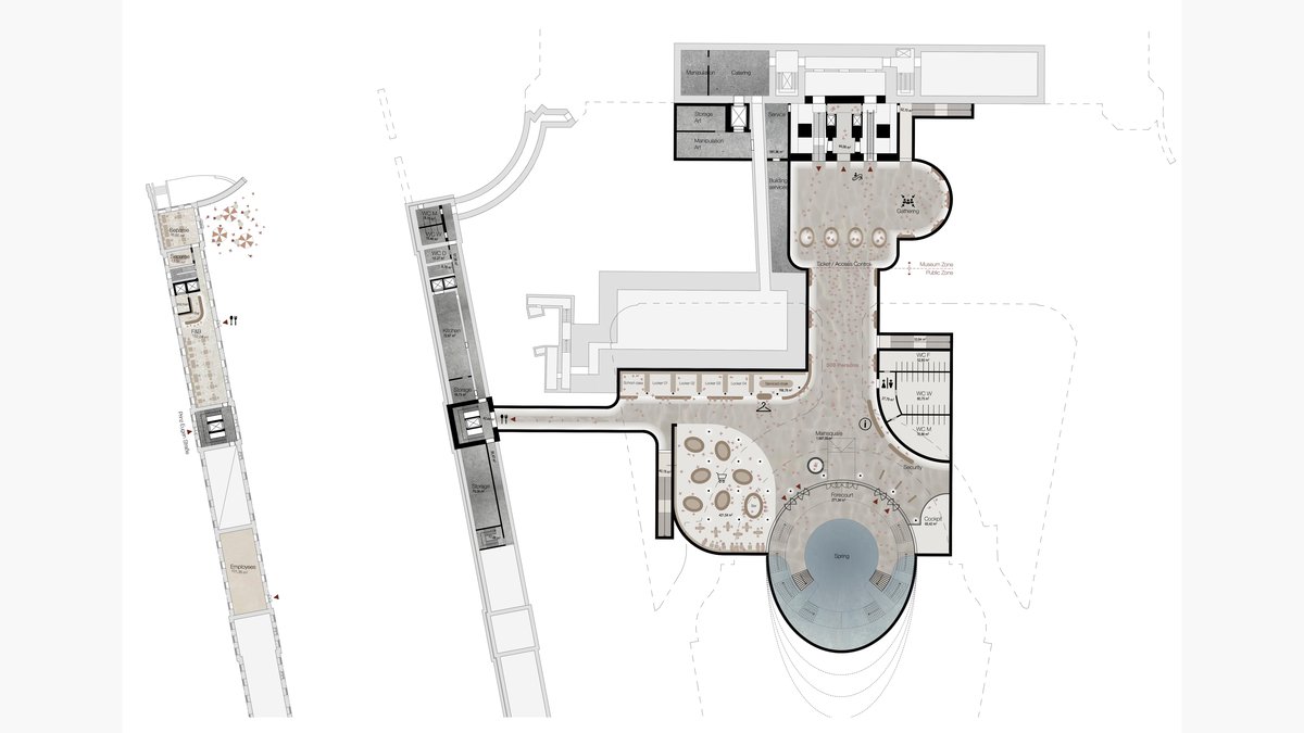 Unterirdisches Visitor Center Oberes Belvedere