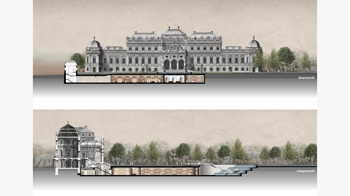 Unterirdisches Visitor Center Oberes Belvedere