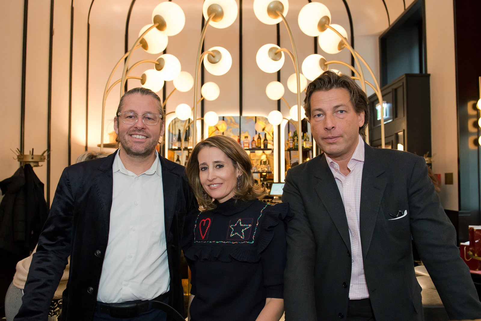 Erich Bernard with Alexandra and Matthias Winkler at the official opening of the Salon Sacher